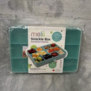 melii Snackle Box 12 Compartment Removable Divider Snack‎ Container New Aqua BPA